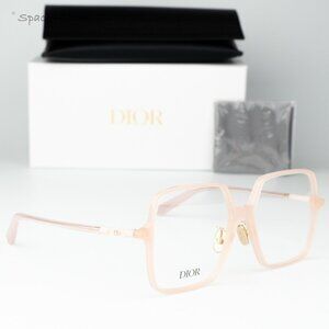 Dior Women Eyeglasses Shiny Pink Demo Square MINI CD O S7F 4000 BRAND NEW